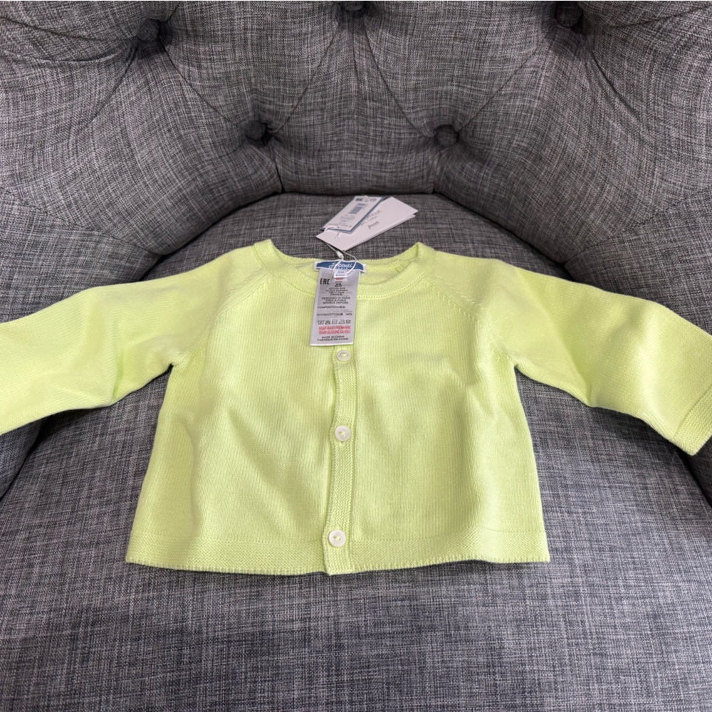 Jacadi Girls Light Lime Green Cotton Cardigan